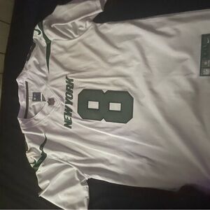 Nike White and Green Sports Jersey